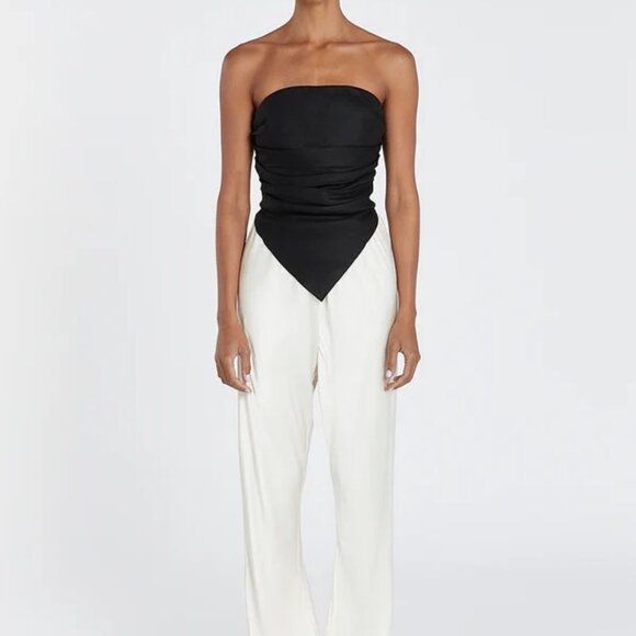 NEW DISSH Nicci Black Linen Strapless Top - Picture 3 of 5